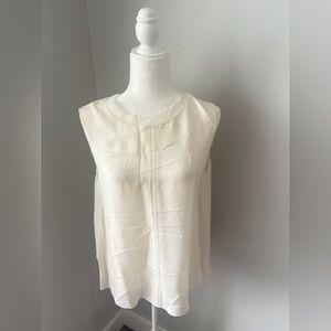 Vince Elegant Cream Sleeveless Blouse
